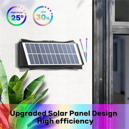 Solar RGB LED Outdoor Exterior Wall Sconce