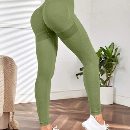 Women Blue Seamless Butt Lifting Fitness Leggings