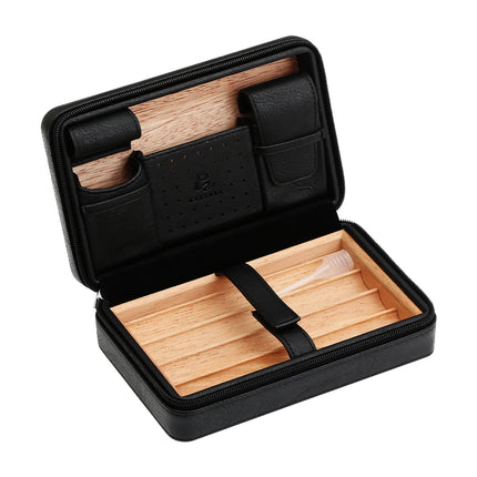 Portable Humidor Cigar Leather Travel Case