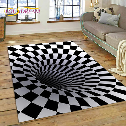 3D Vortex Visual Illusion Living Room Rug