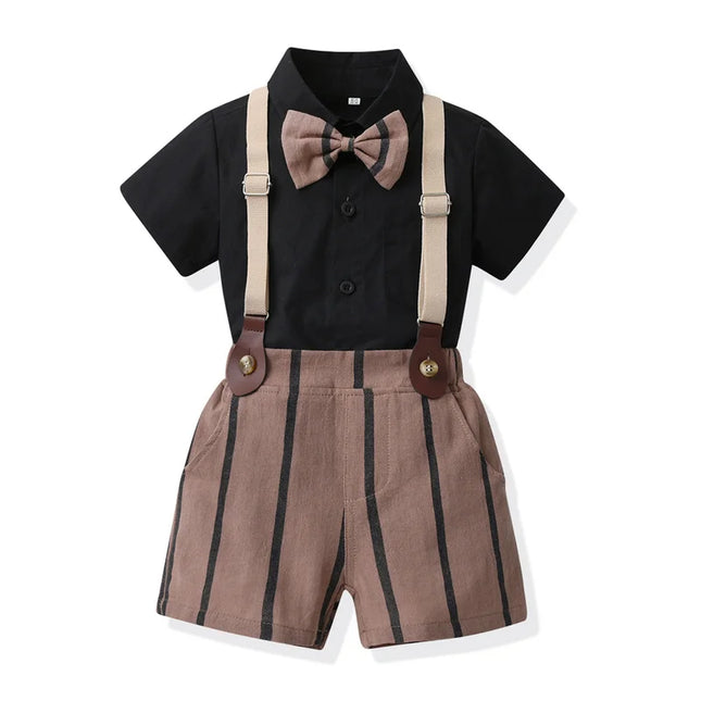 Baby Boys Blue Brown Gentleman Clothing Sets.