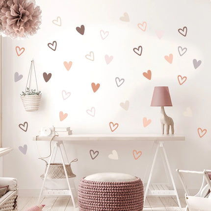 Bohemian Kids Room Heart 36pc Wall Sticker Set