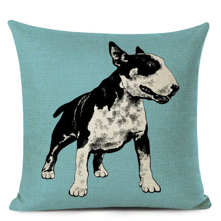 Bull Terrier 45x45cm Sofa Pillow Cover