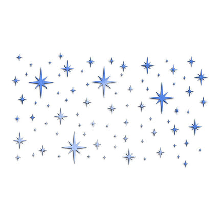 82PCS Star Mosaic Mirror Sticker Wall Decals Home Decor