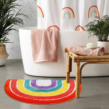 Rainbow Shape Semicircular Bathroom Rug