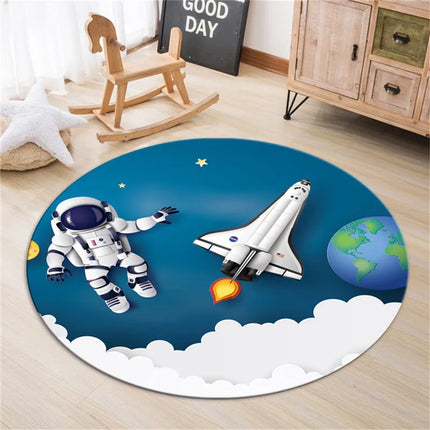 Kids Room 3D Astronaut Round Area Rug