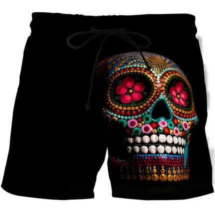 Men Funny Skull 3D Boardshorts