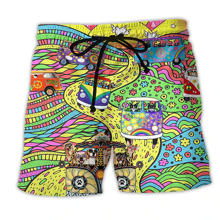 Men Swimwear 3D Skull Surfer Beach Boardshorts