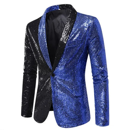 Men Plaid Sequin 3D Party Blazer