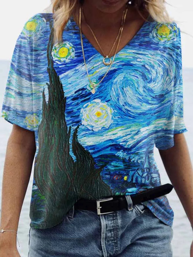 Women 3D Van Gogh Starry Night Tops