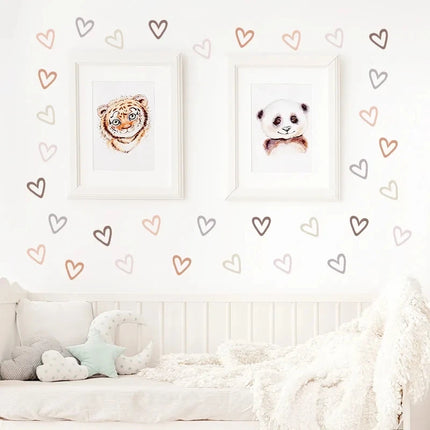 Bohemian Kids Room Heart 36pc Wall Sticker Set