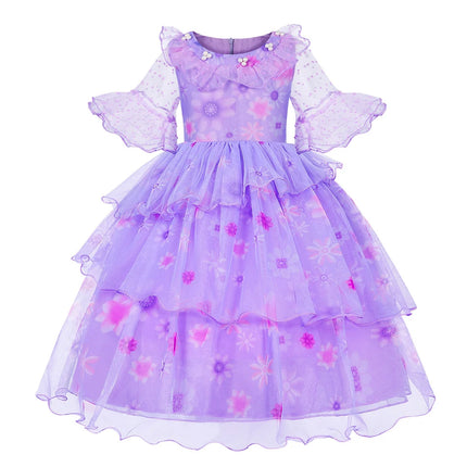 Baby Girl Pink Purple Birthday Charm Costume Flock Dress