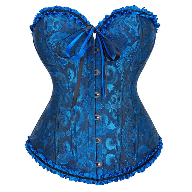 Women Lace Gothic Floral Plus Overbust Corset