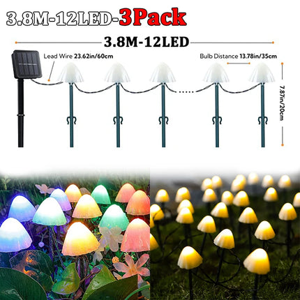 Solar Outdoor Garden LED Mushroom Fairy Light