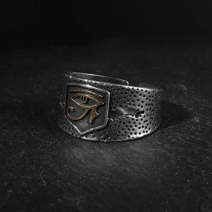 Men Vintage Ancient Egyptian Mythology Eye of Horus Symbol Ring