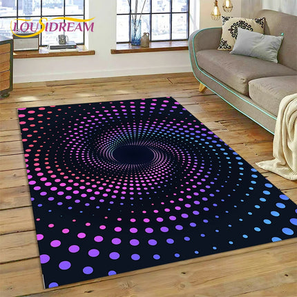 3D Vortex Visual Illusion Living Room Rug