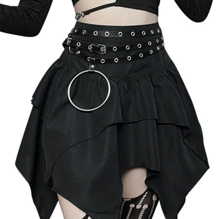 Women Gothic Punk Irregular Mini Skirts