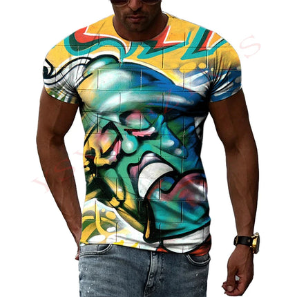 Men 3D Summer Street Art Graffiti Tees