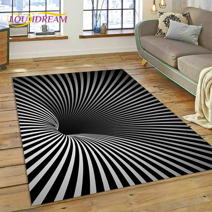 3D Vortex Visual Illusion Living Room Rug