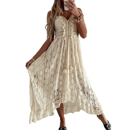 Women Retro Summer Trendy Boho White Dress