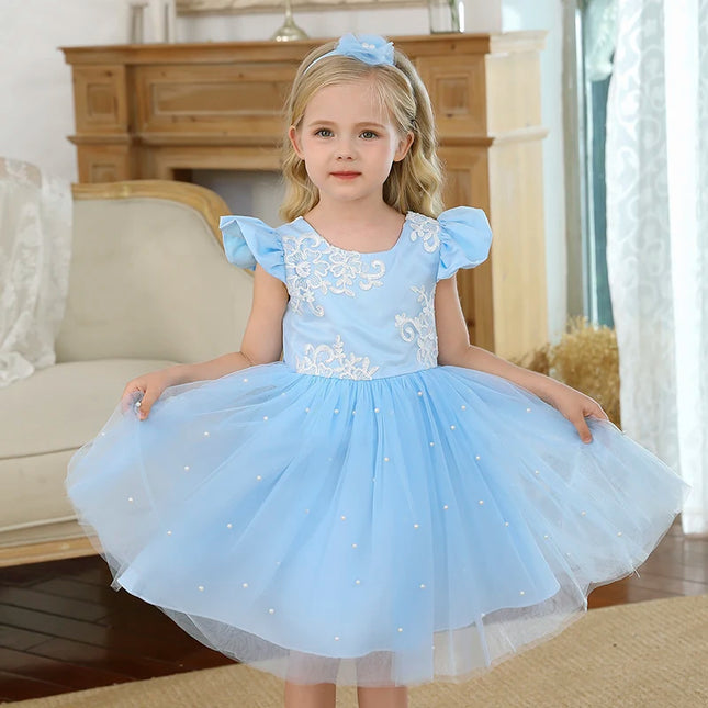 Baby Girl Lace Floral Birthday Party Dress