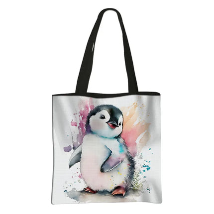 Woodland Animal Watercolor Large Capacity Shoulder Bags