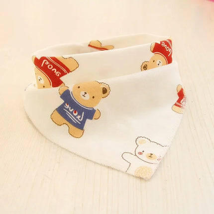 Baby Cartoon Animal Triangular Burp Cloths