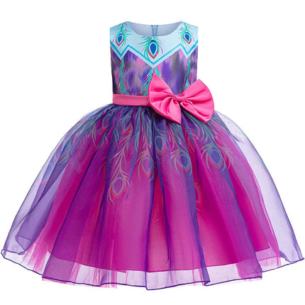 Girl Gradient Mesh Princess Birthday Dress