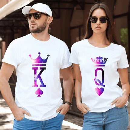 Couple Matching King Queen Summer 3D Shirts