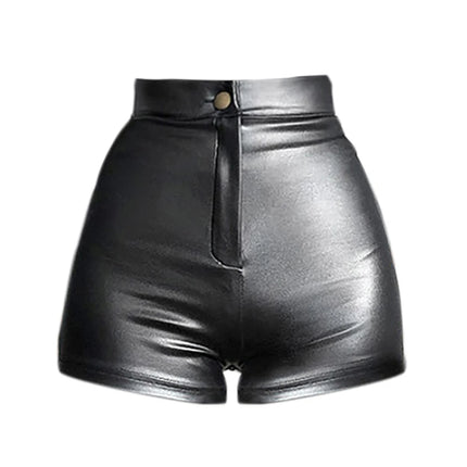 Women Hollow Leather Casual Shorts