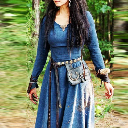 Women Medieval Long Fairy Viking Dress