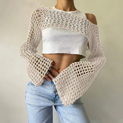 Women Vintage Summer Hollow Crop Top

