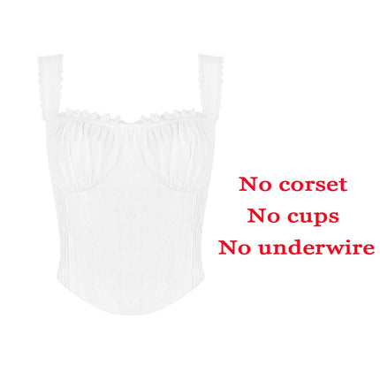 Women Retro White Spaghetti Cropped Top