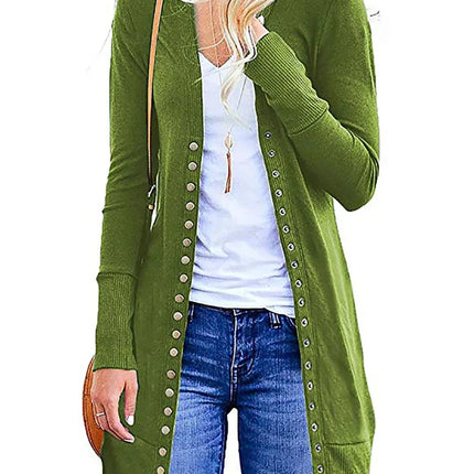 Women 2024 European Style Button Sweater Cardigan