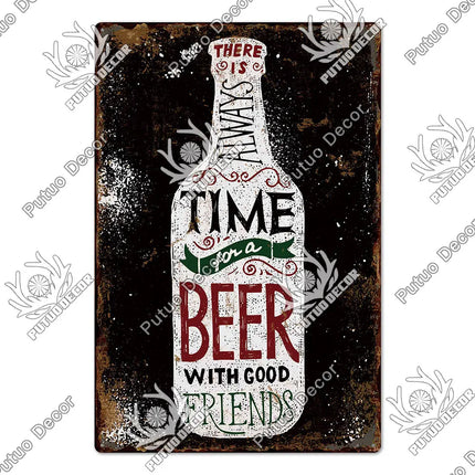 Save Water Drink Beer Vintage Sign Decor