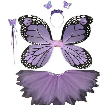 Girl 4pc LED Fairy Butterfly Costume Set