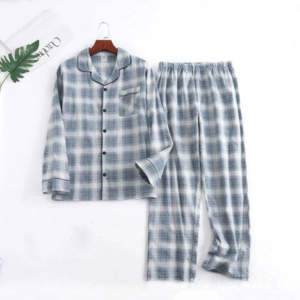 Men Home Suits Star Plaid Pajama Sets