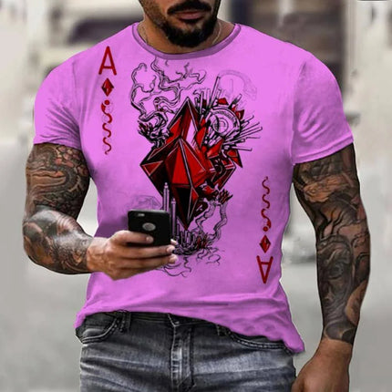 Men Retro Summer Casual Poker Shirts