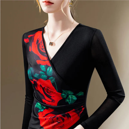 Women Floral Fashion Trendy Long Tops