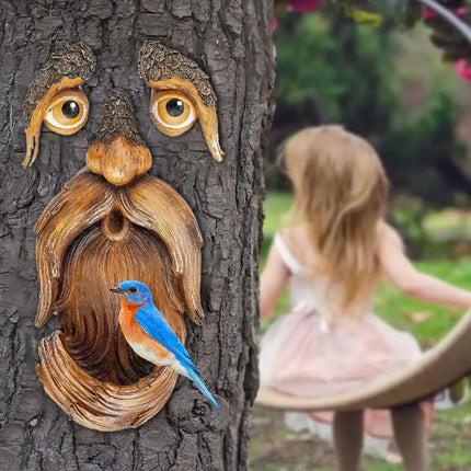 Unique Tree Face Bird Feeder Garden Decor