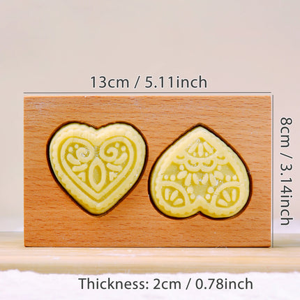 Wood Heart 3D DIY Embossed Cookie Cutter