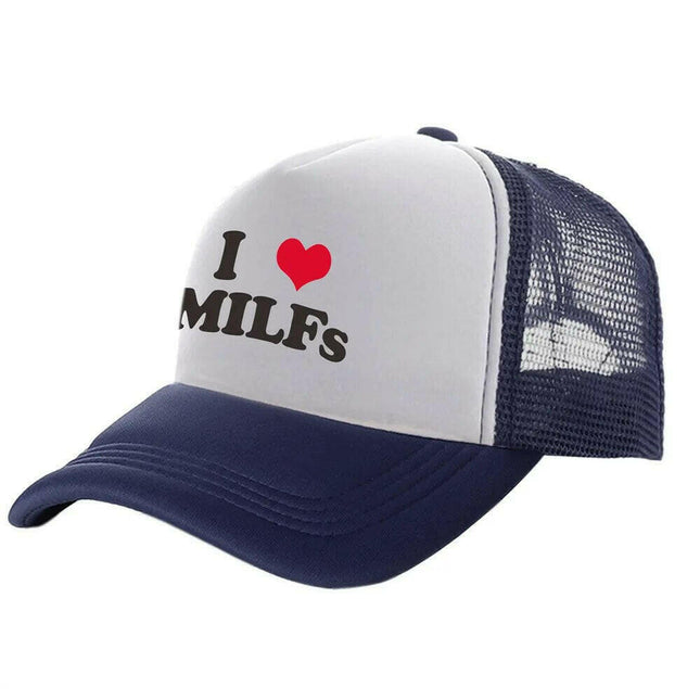 Men Funny I Love MILFS Trucker Caps