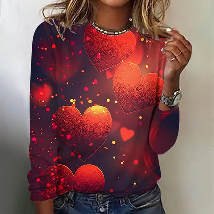 Women 3D Love Long Valentine's Tees - Mad Fly Essentials