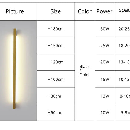 Minimalist Long LED Bar Lamp Bedside Bedroom Indoor Wall Sconce