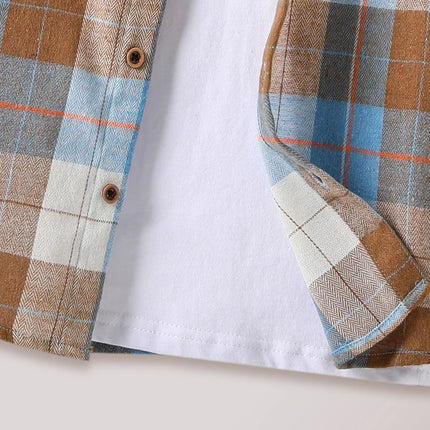 Boy Plaid Long Fall Shirt Jackets