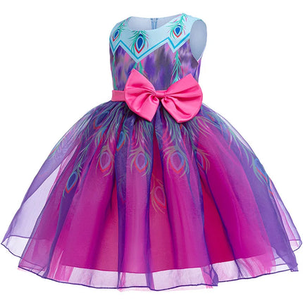 Girl Gradient Mesh Princess Birthday Dress