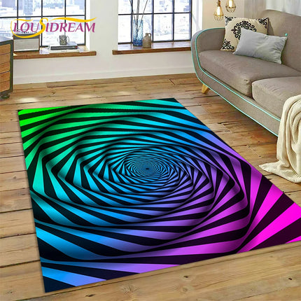 3D Vortex Visual Illusion Living Room Rug