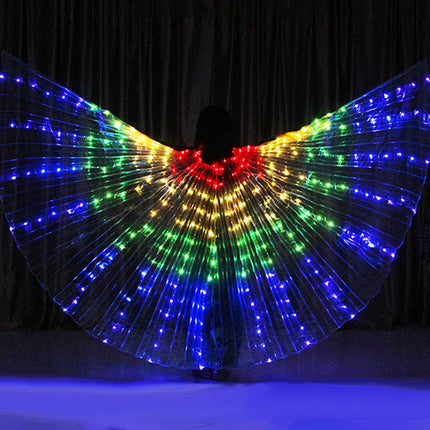 Women Rainbow LED Belly Dancing Wings