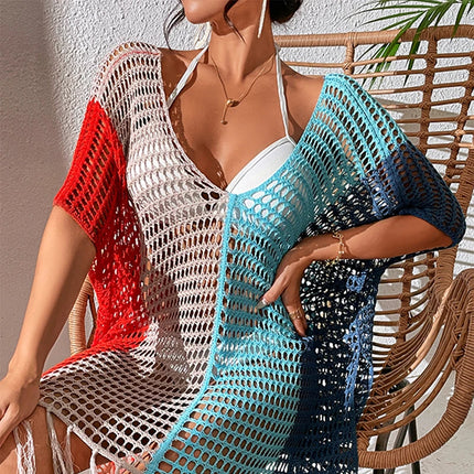 Women Hollow V Beachwear Summer Bikini Cover Up