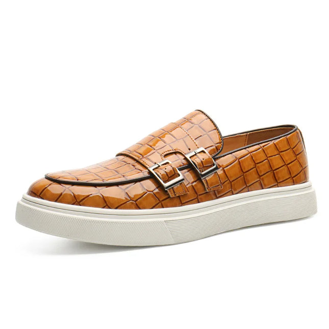 Men Retro British Casual Leather Crocodile Loafers